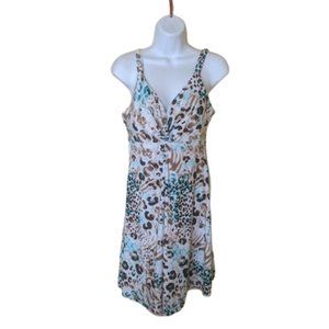 ---  Printed Summer Stretch Dress Fits Medium